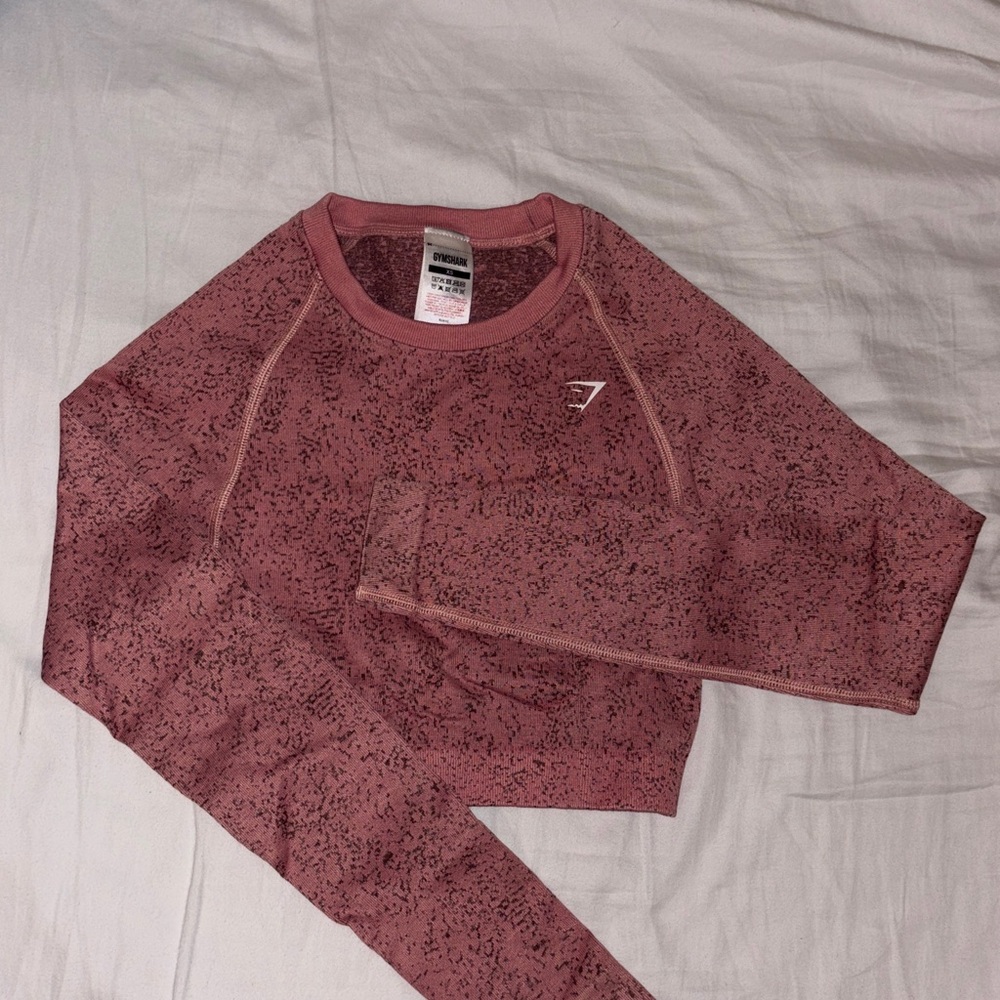 Gymshark Dusty Rose Speckled Cropped Long Sleeve
